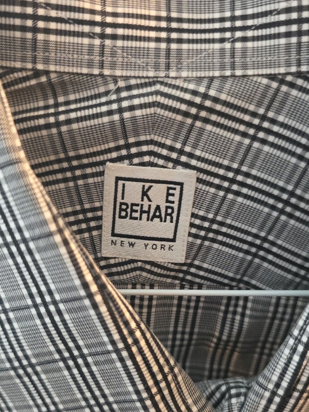 Ike Behar Blue and Gray Plaid Dress Shirt - Picture 2 of 4